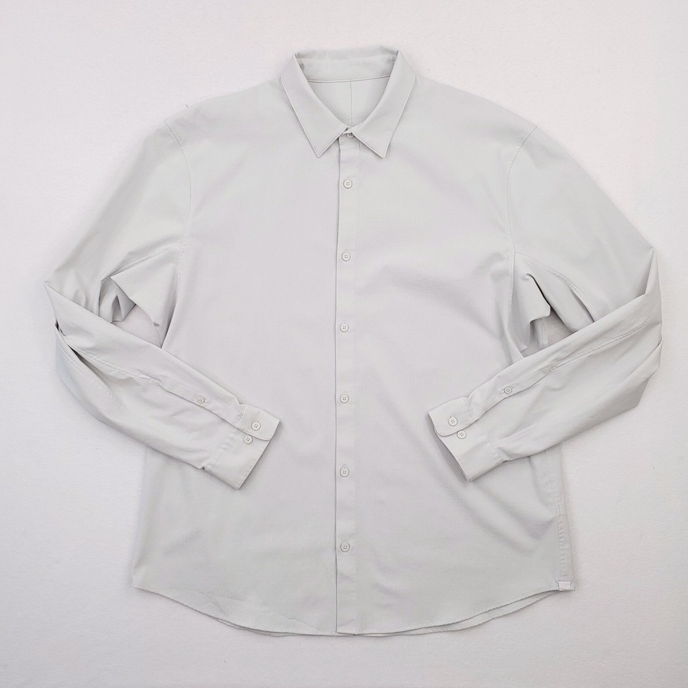 Lululemon Airing Easy Shirt Mens XL Gray Performance Button Up Athleisure LS